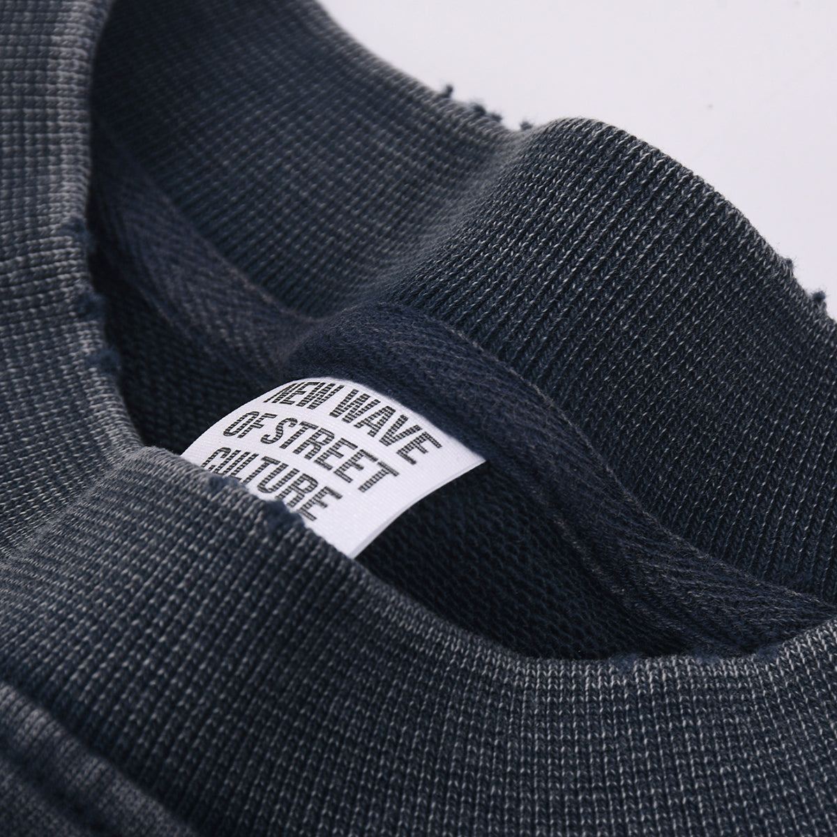 Distressed Raw Hem Crop Sweatshirt