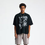 Seamless Print Oversized Boxy Cotton Tee