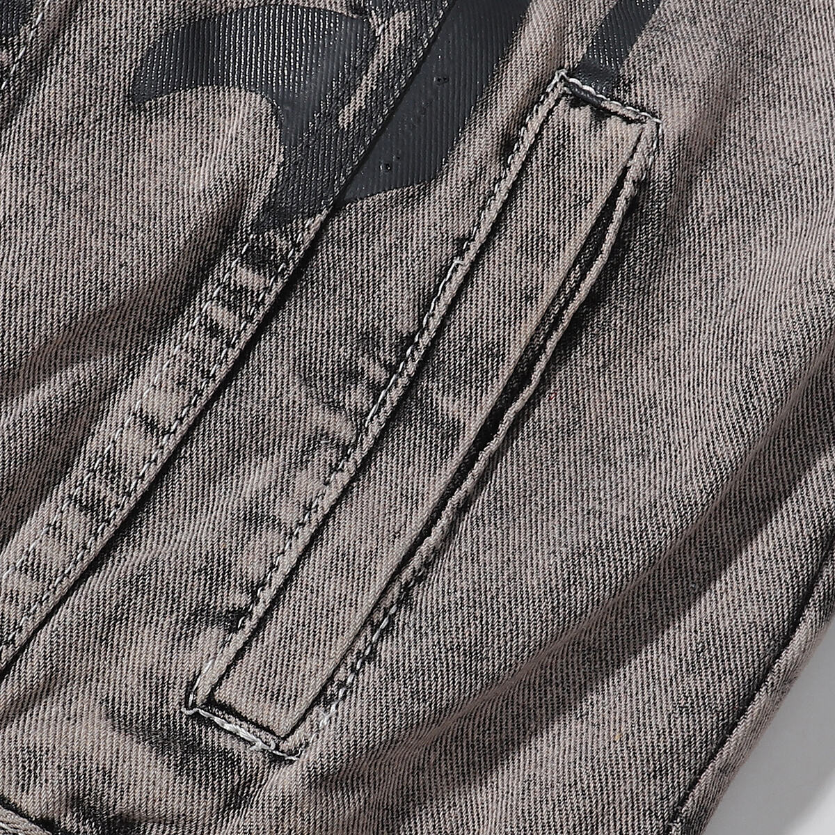 "BODY" Graphic Distressed Denim Jacket