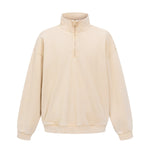 Distressed Wash Comfort Zip Pullover Sweatshirt