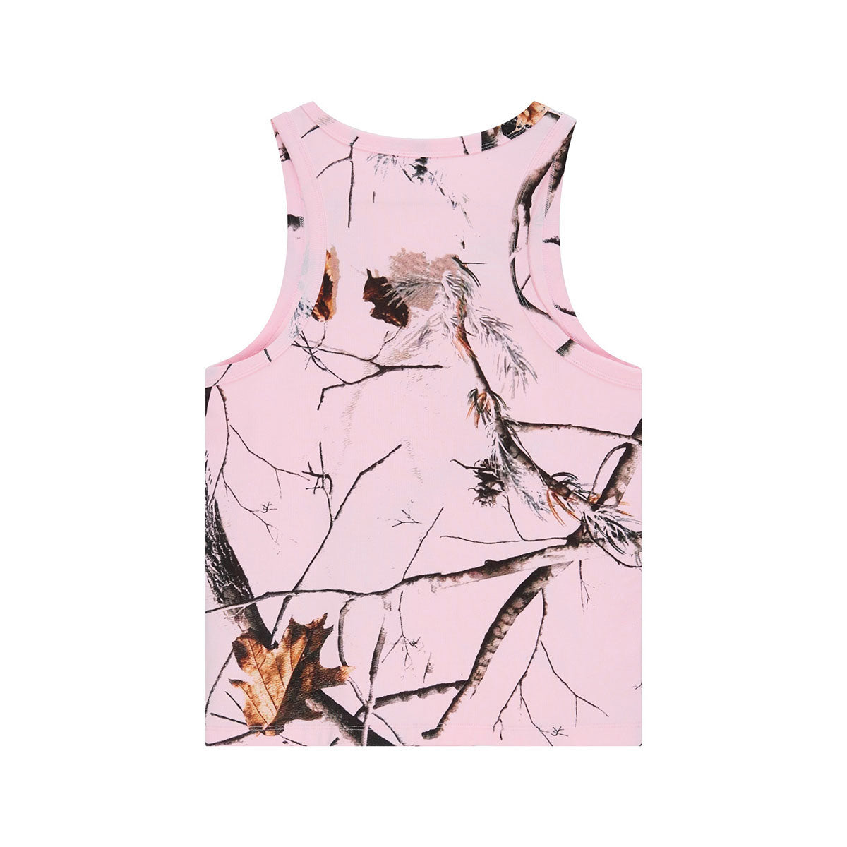 Nature Inspired Pink Camo Leaf Print Casual Tank