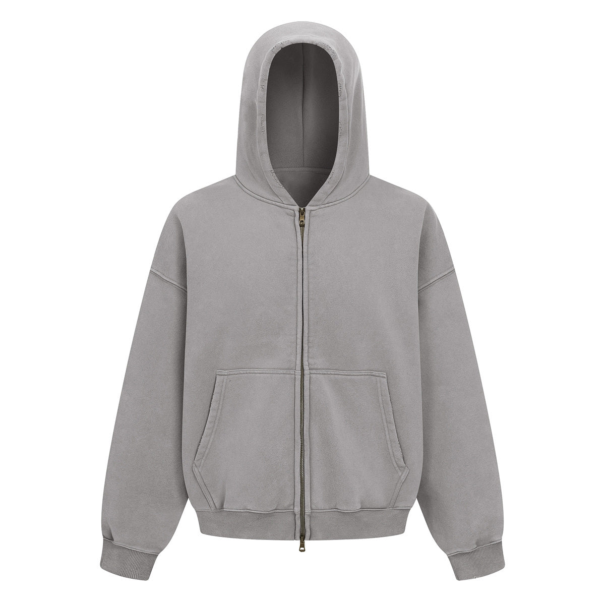 Vintage Oversized Full Zip Kangaroo Pocket Hoodie