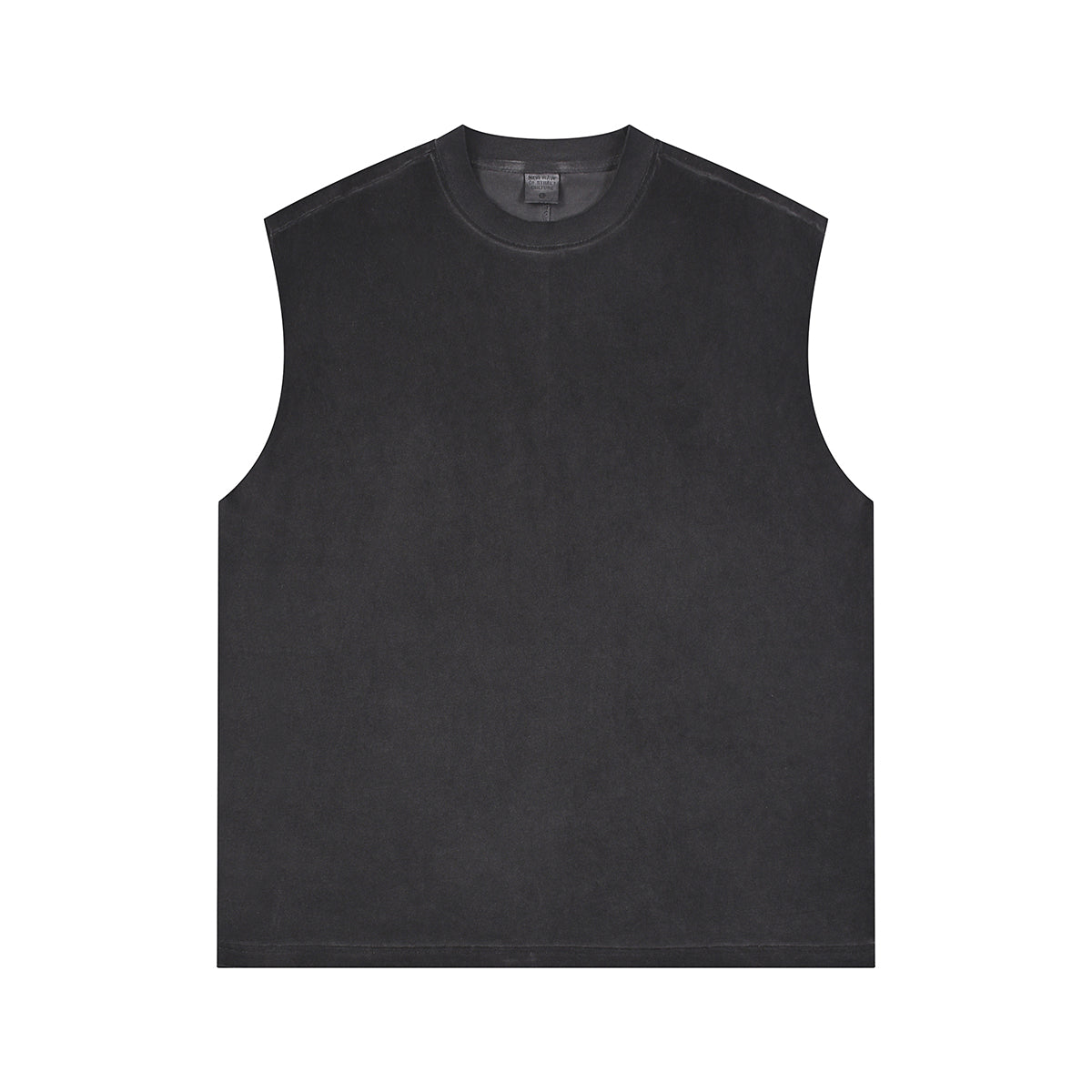 Back Seam Raw Edge Sleeveless Tee 250gsm