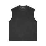 Back Seam Raw Edge Sleeveless Tee 250gsm