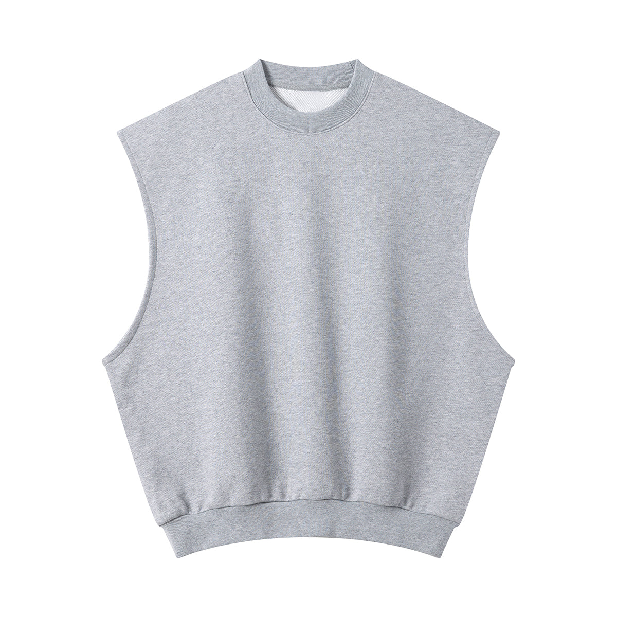 Sleeveless Boxy Fit Crewneck Sweatshirt Vest