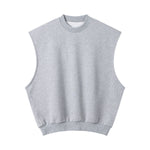 Sleeveless Boxy Fit Crewneck Sweatshirt Vest