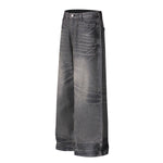 Vintage Whisker Wash Wide-Leg Jeans