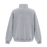 Distressed Wash Comfort Zip Pullover Sweatshirt