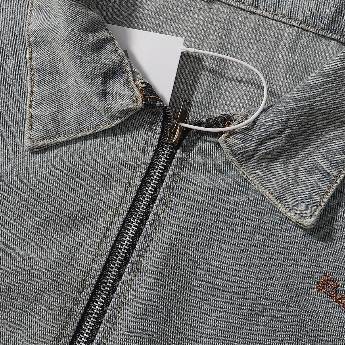 Oversized Zip-Up Denim Jacket