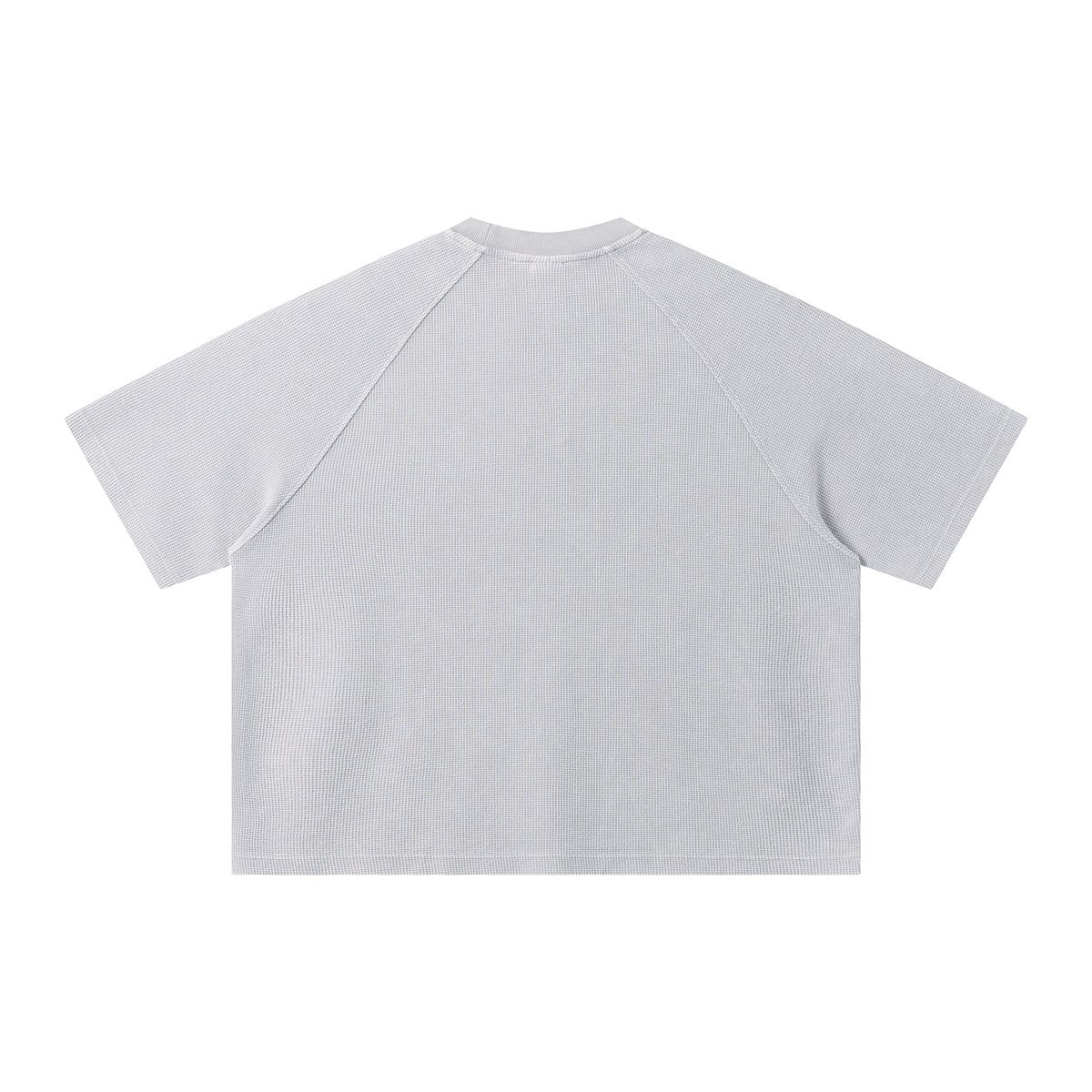 Boxy Waffle Washed Distressed Raglan Tee