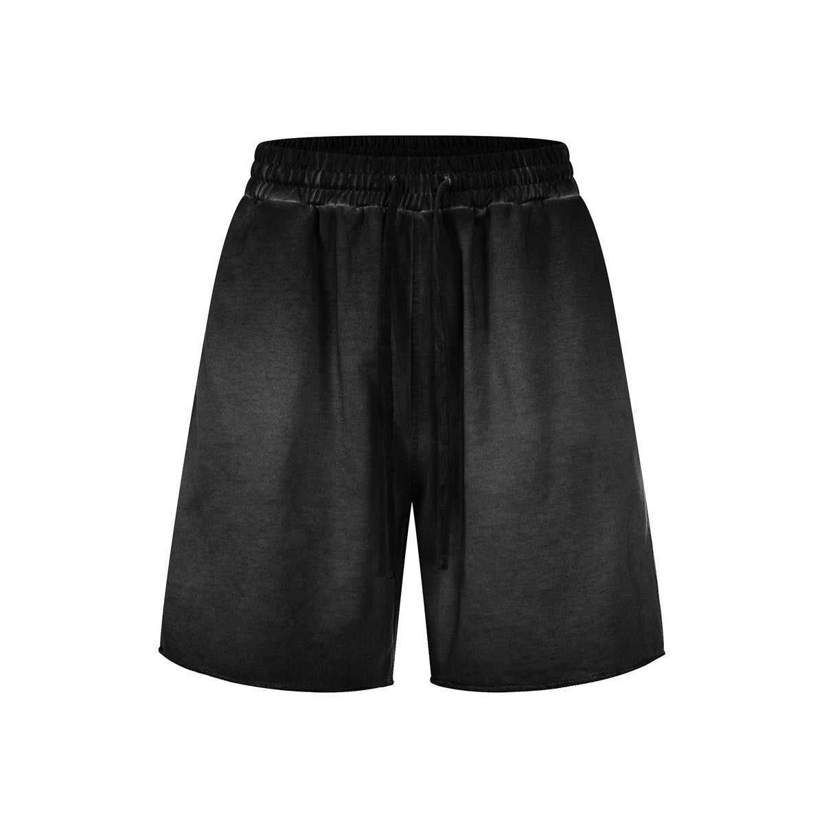 Reverse-Dyed Distressed Raw Edge Shorts