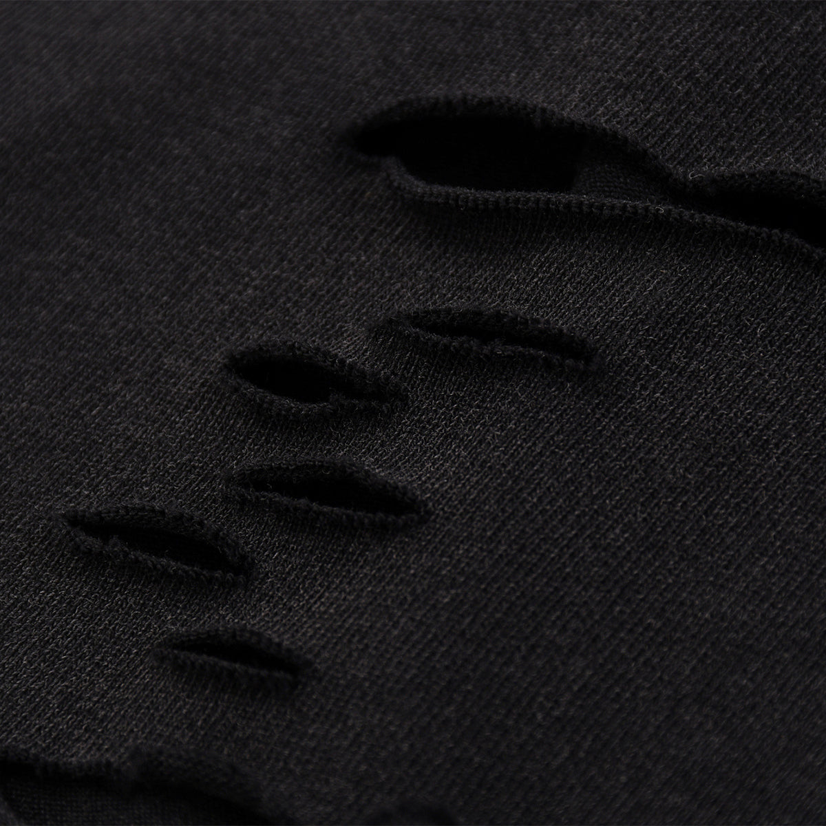 Black Washed Cotton Ripped Boxy Tee