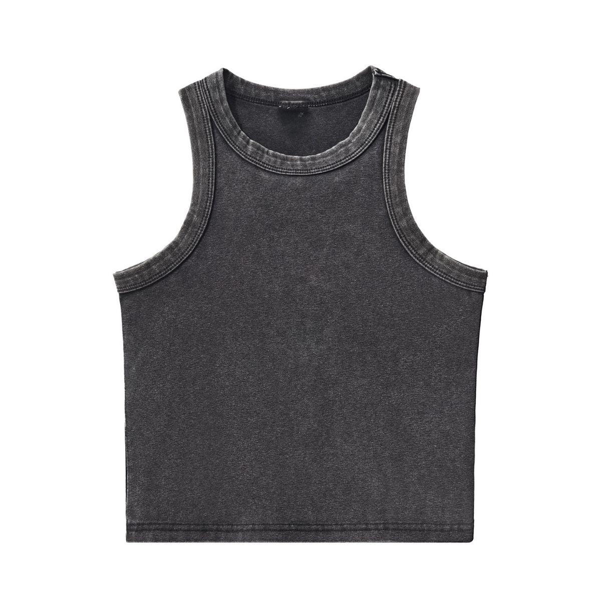 Stone Wash Slim Fit Crop Tank 320gsm