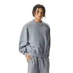 Boxy Fit WashedDistressed Fleece Sweatshirt