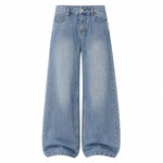 Retro Light Wash Oversized Straight Leg Denim Jeans