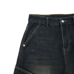 Washed Structured Heavy-Duty Straight-Leg Carpenter Jeans