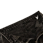 Men's Distressed Washed Denim Wide Leg Pants Punk Paint Splatter