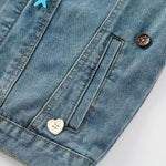 Colorful Buttoned Denim Trucker Jacket