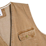 Relaxed Washed Denim Cargo Vest