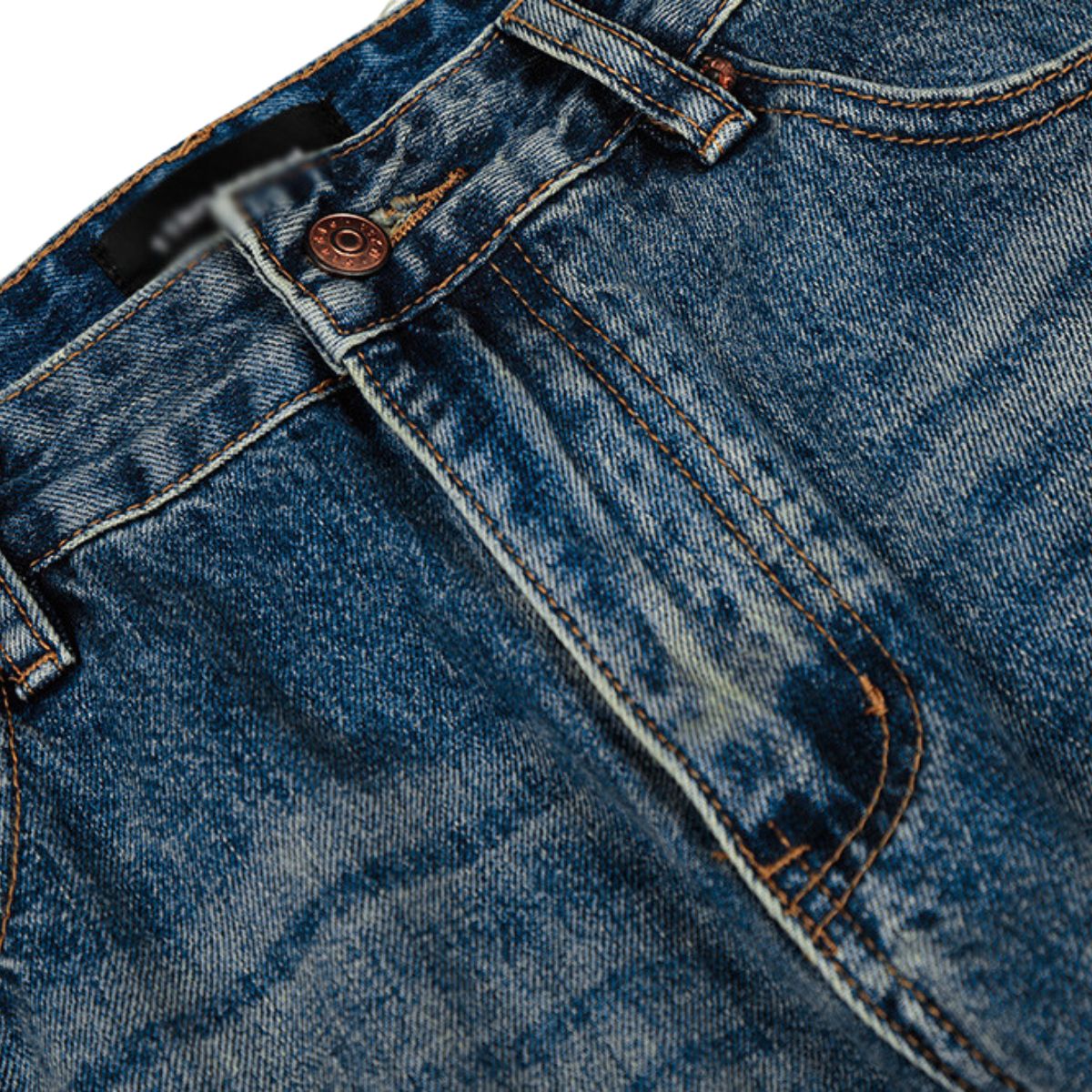 Men's Mid-Rise Straight-Leg Washed Denim Pants �Vintage Casual