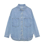 Relaxed Fit Washed Denim Shacket