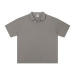 Retro Boxy Wool Blend Seagull Collar Polo Shirt