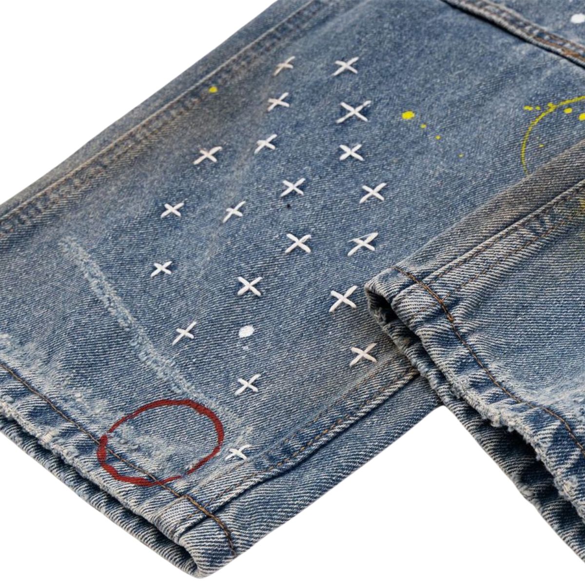 Smoke Rise Paint Splatter Ripped Jeans