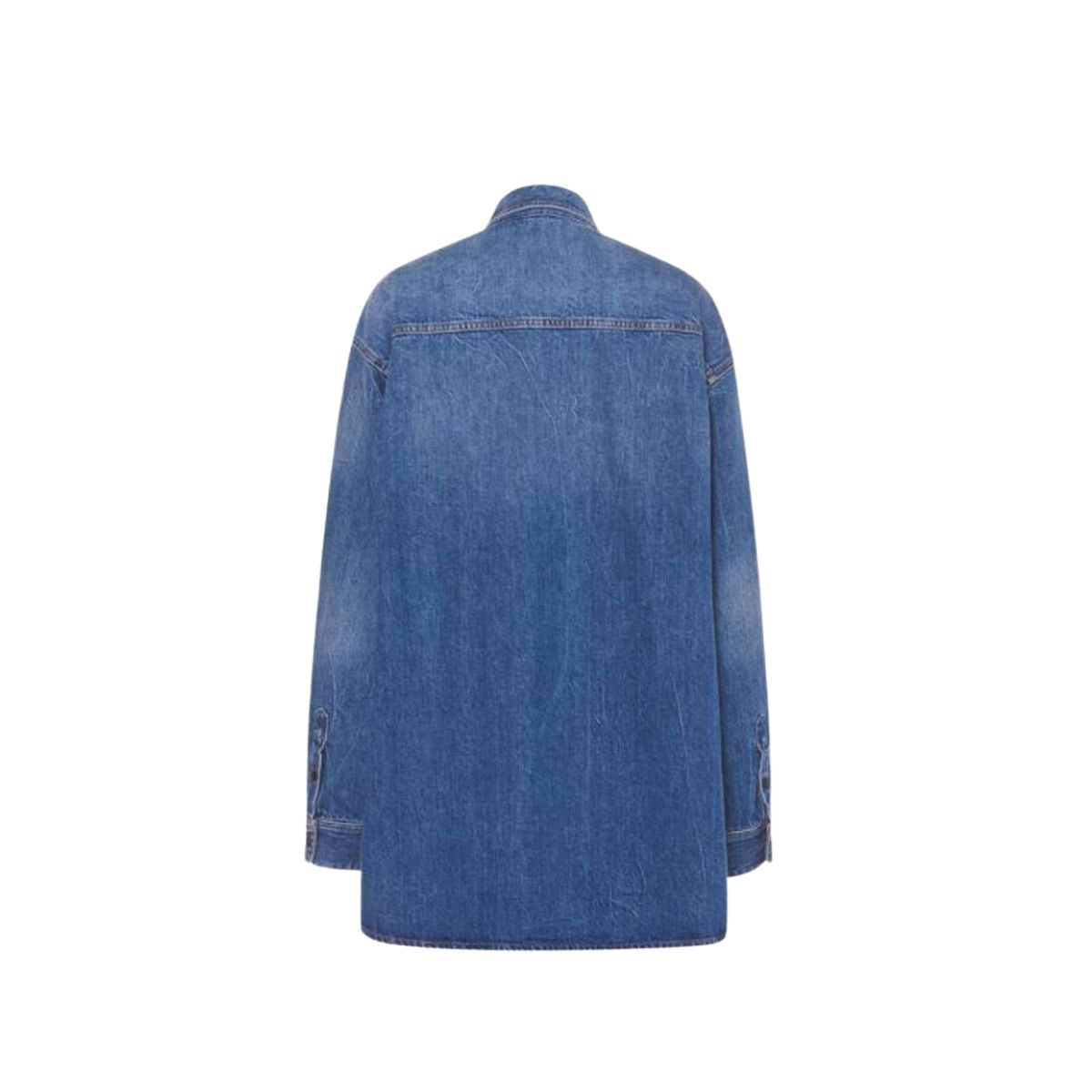 Oversized Ombr¨¦ Washed Denim Jacket