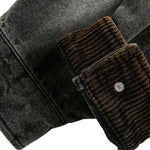 Retro Dark Graffiti Print Mottled Spider Letter Denim Jacket