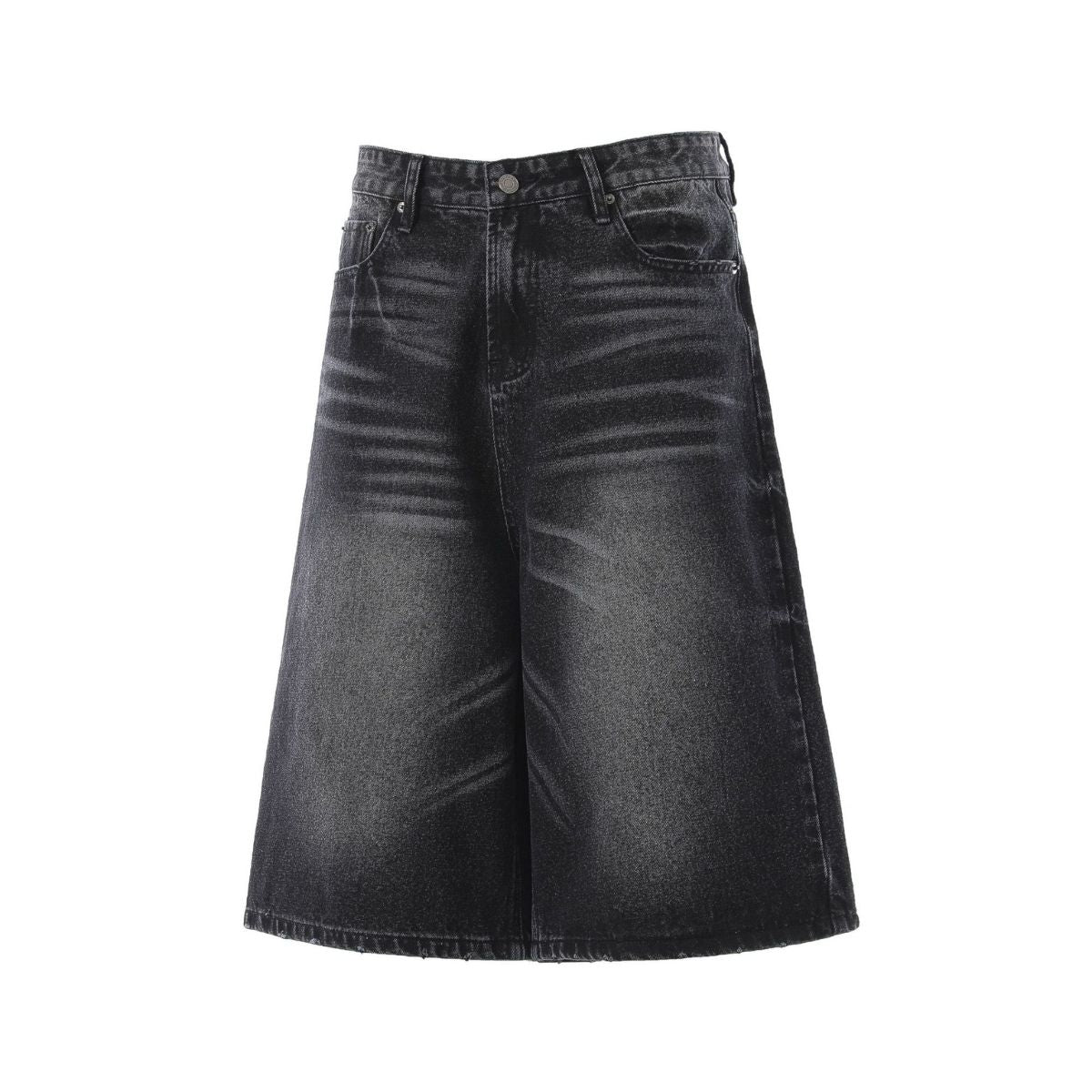 Vintage Washed Wide Leg Denim Shorts