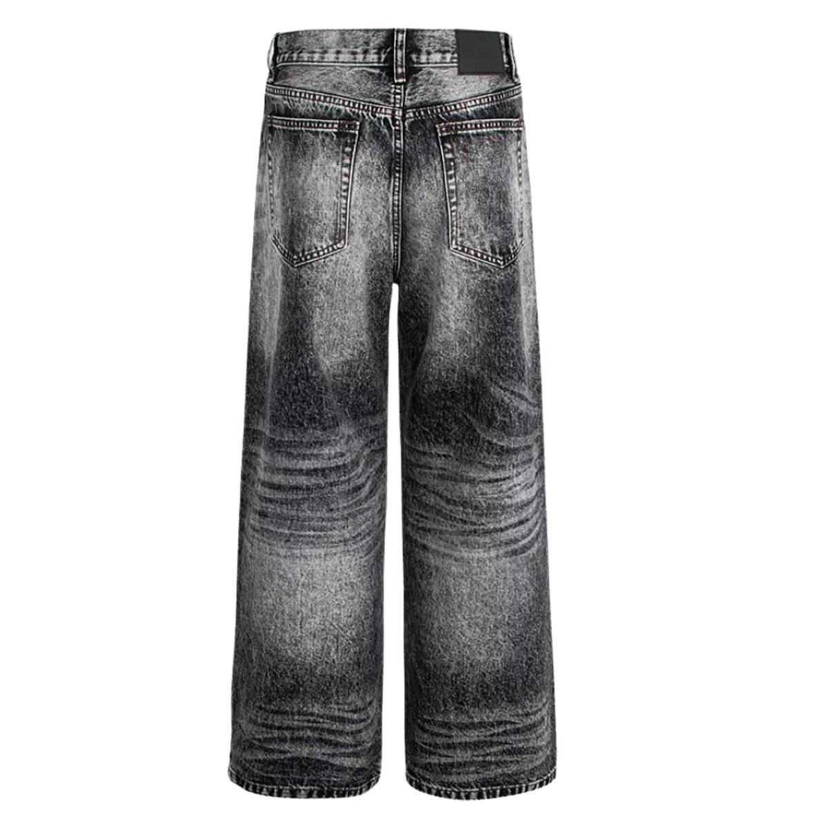 Vintage Washed Straight-Leg Denim Jeans