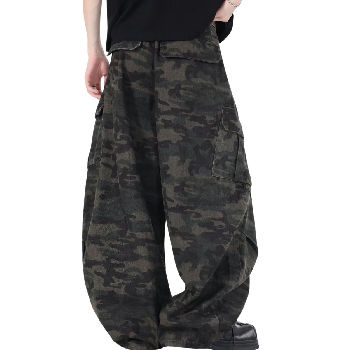 Baggy Camouflage Cargo Denim Pants