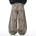 Leopard Print High Waist Wide Leg Pants