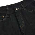 Raw Loose Straight-Leg Bermuda Washed Denim Shorts