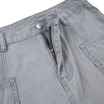 Vintage Washed Baggy Curved-Leg Cargo Pants