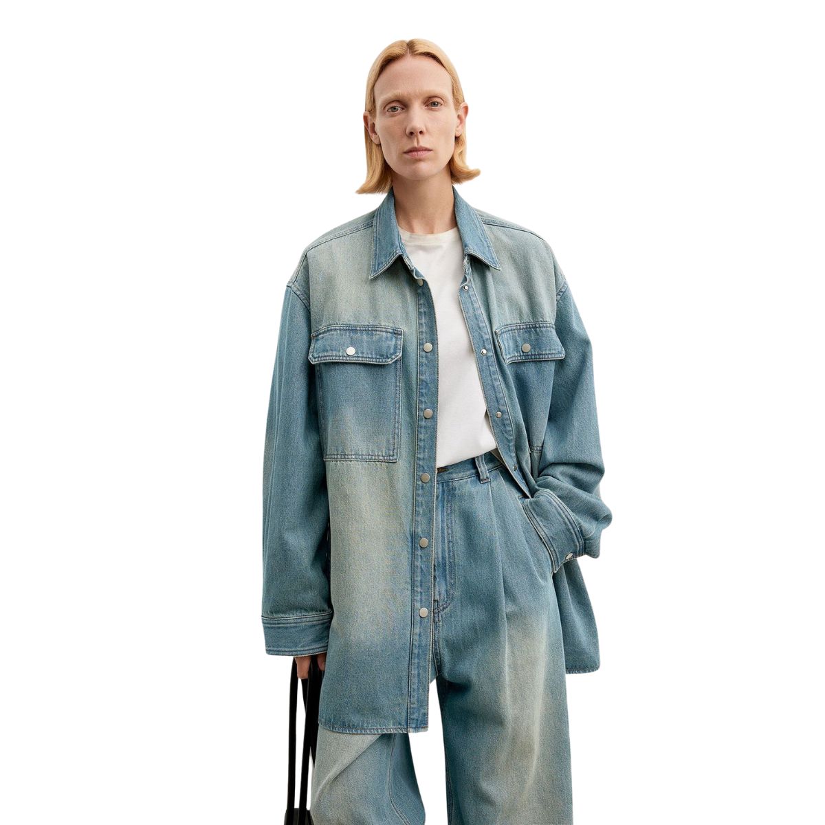Oversized Vintage Washed Denim Shacket