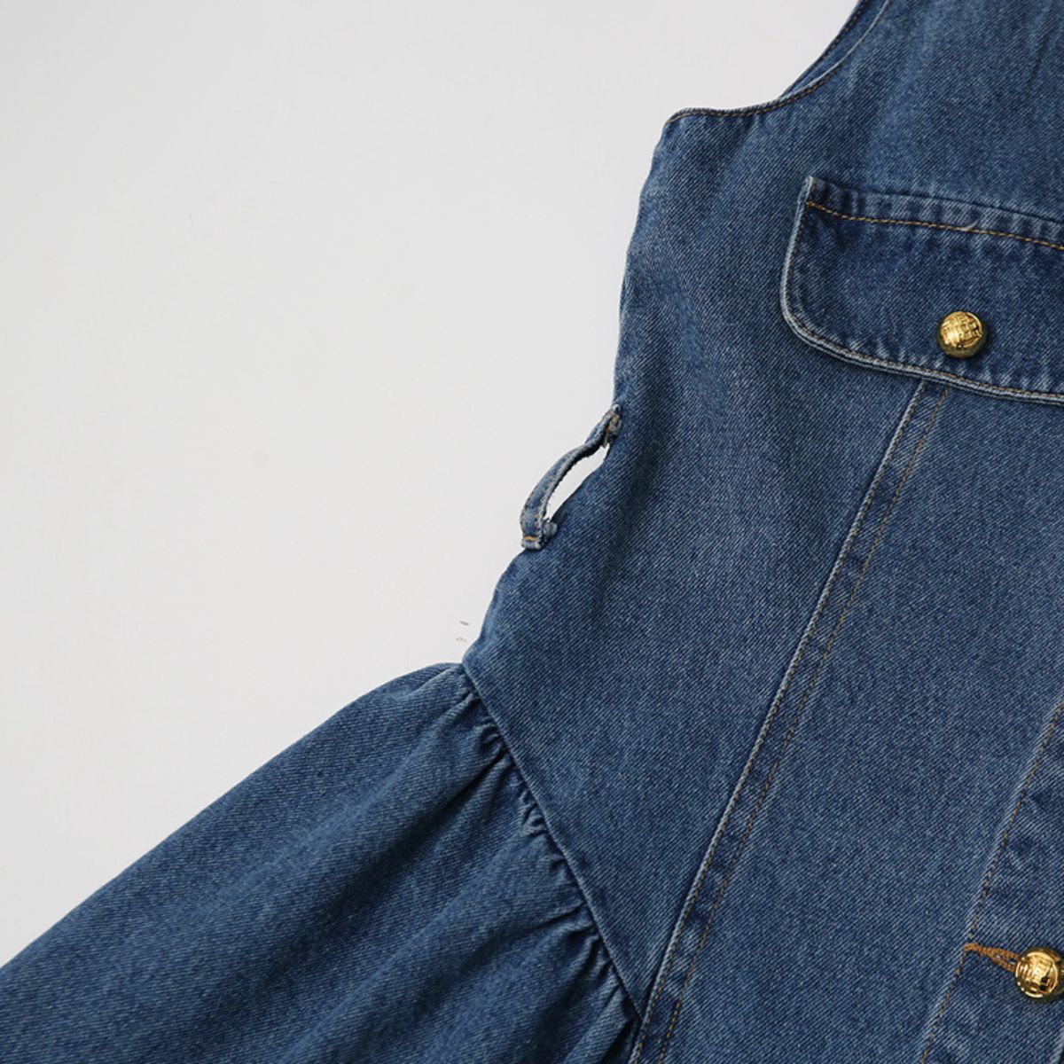 Belted Flared Denim Mini Dress