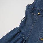 Belted Flared Denim Mini Dress