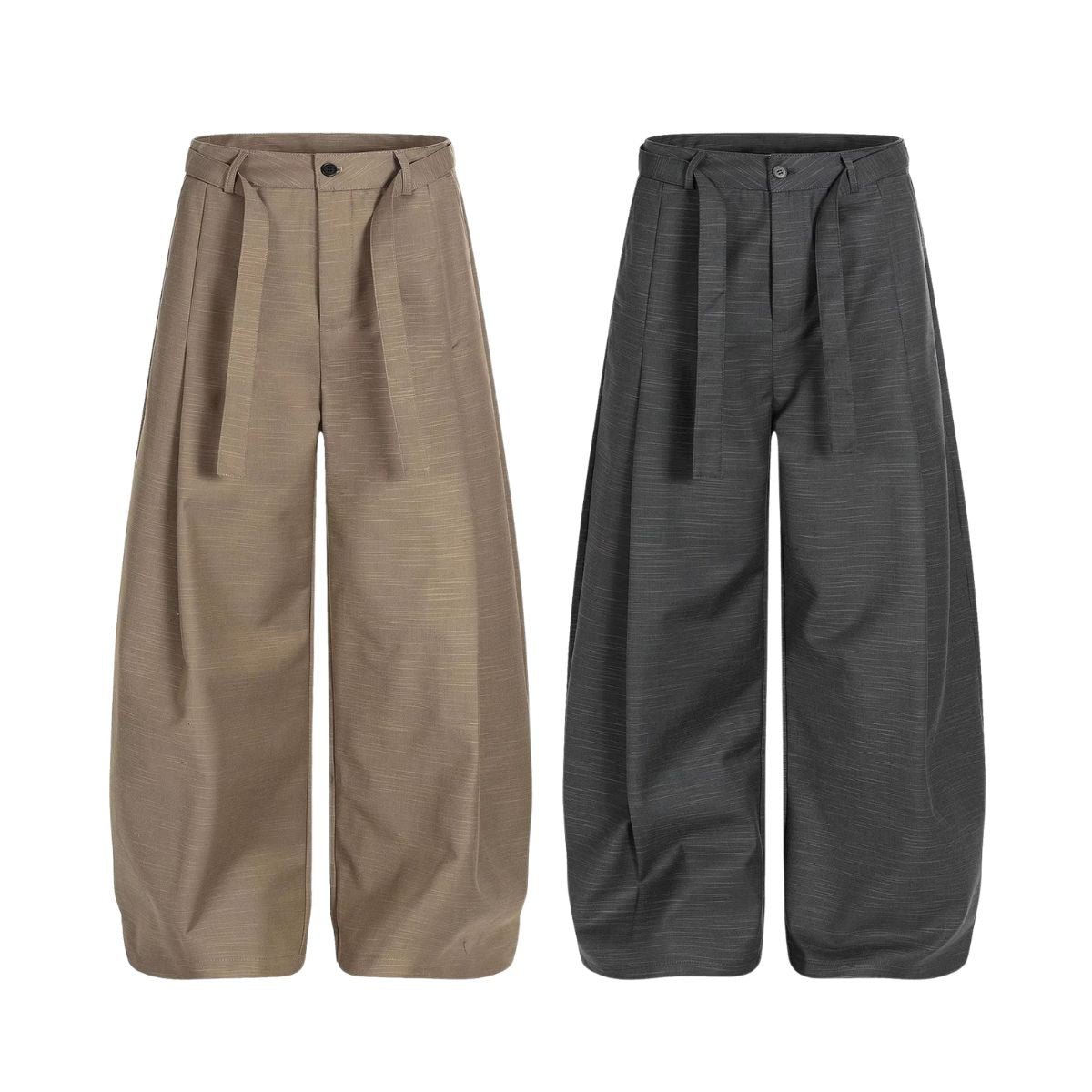 Washed Utility Wide-Leg Cargo Pants