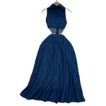 Cut-Out Sleeveless Button-Front Denim Midi Dress