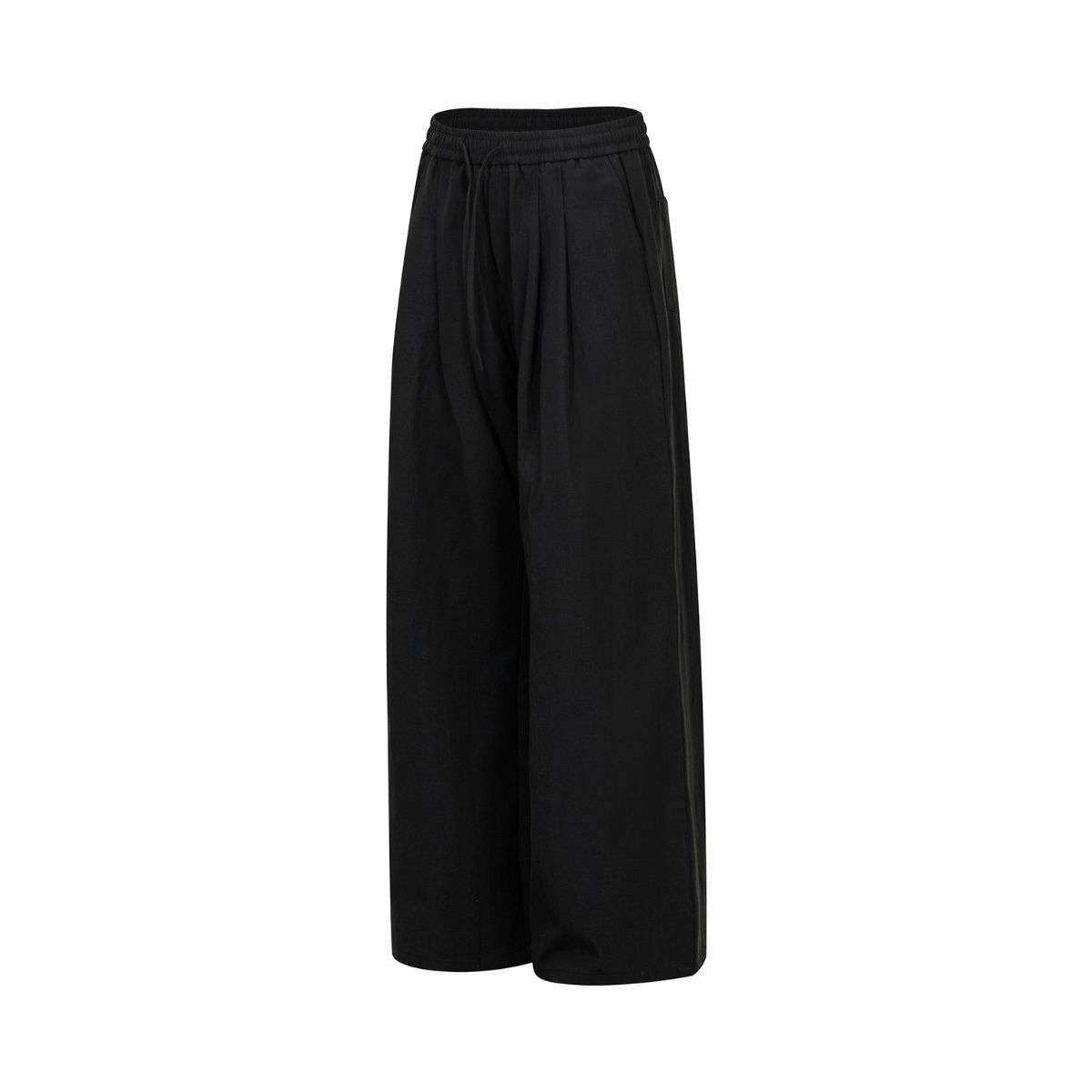 Relaxed Drawstring Wide Leg Casual Trousers