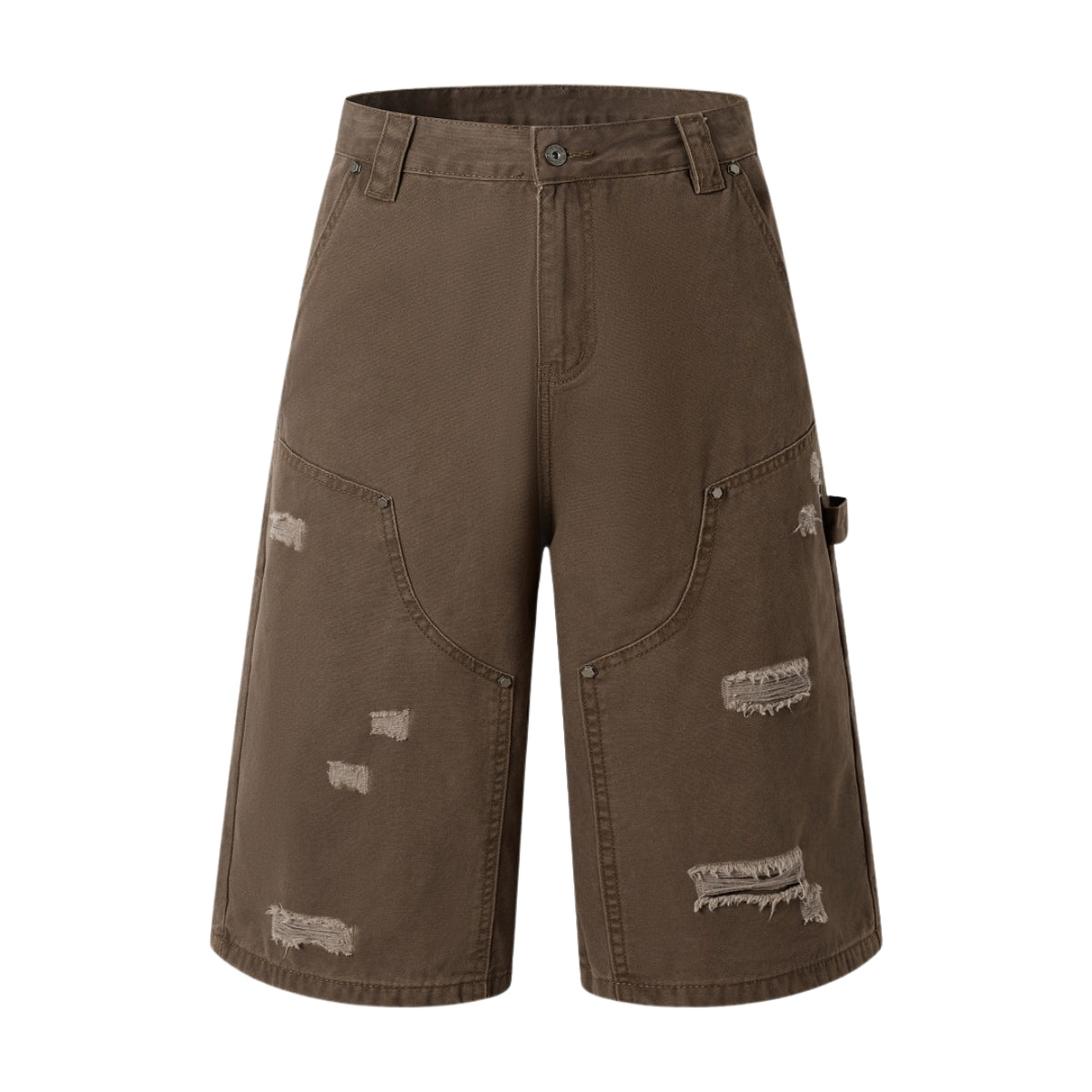 Vintage Washed Distressed Utility Bermuda Shorts