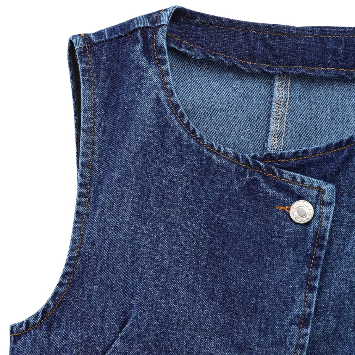 Women's Round Neck Denim Sleeveless Vest