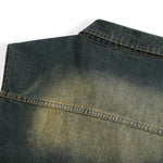 Button-Front Washed Denim Vest