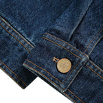 Retro Double-row Metal Studs Decorated Basic High-sense Denim Jacket