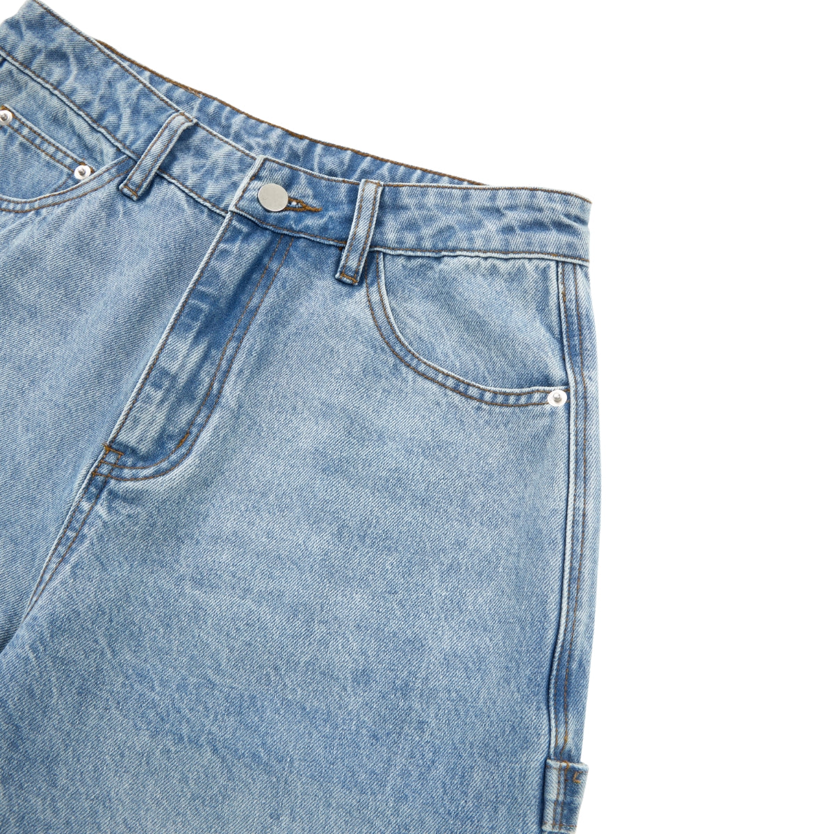 Zipped Panelled Streetwear Baggy Straight-Leg Jeans
