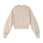 Vintage Snow Wash Cropped Cotton Knit Sweater