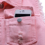 Women's Relaxed Fit Ripped Denim Vest
