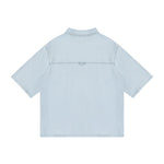 Cotton Washed Oversized Denim Collar Tee