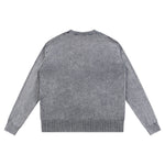 Vintage Snow Wash Relaxed Fit Cotton Knit Sweater